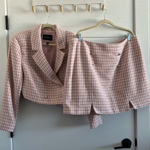 Eloquii Tweed Cropped Blazer and Mini Skirt Set